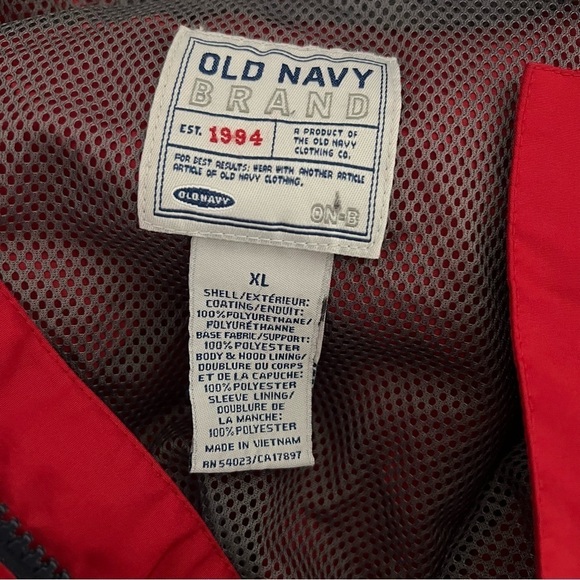 Old Navy Vintage Boys 1/4 Zip Pullover Rain Jacket Windbreaker XL (Men Small)EUC - Picture 9 of 13